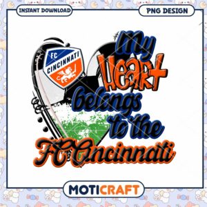 FC Cincinnati Heart PNG Sublimation