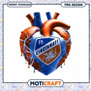 FC Cincinnati Heart PNG Design Instant Download