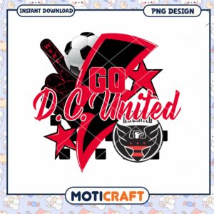 DC United Soccer PNG Design Instant Download