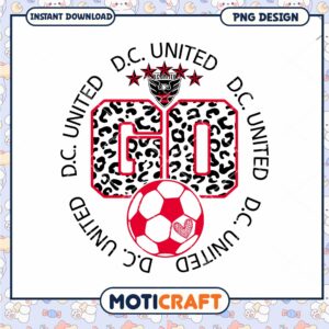 DC United Soccer Go Leopard PNG Design