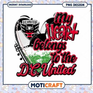 DC United Heart PNG Sublimation Design