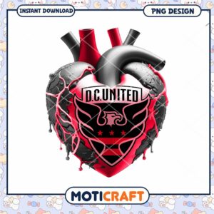 DC United Heart PNG Design Instant Download