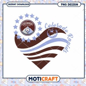 Colorado Rapids Heart Design PNG Instant Download Art