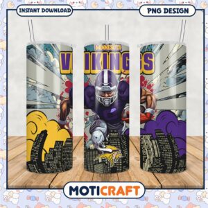Vikings themed tumbler design, perfect for sports fans and collectors