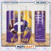 Vikings Fan Tumbler with Nutrition Facts, Perfect for Game Days