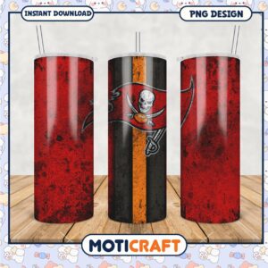 Tumbler with Tampa Bay Buccaneers design, perfect for fans on the go