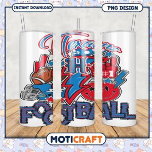 Texas Football Tumbler Design, Perfect for Game Day Enthusiasts