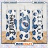 Tennessee Titans tumbler with leopard print design, perfect for fans