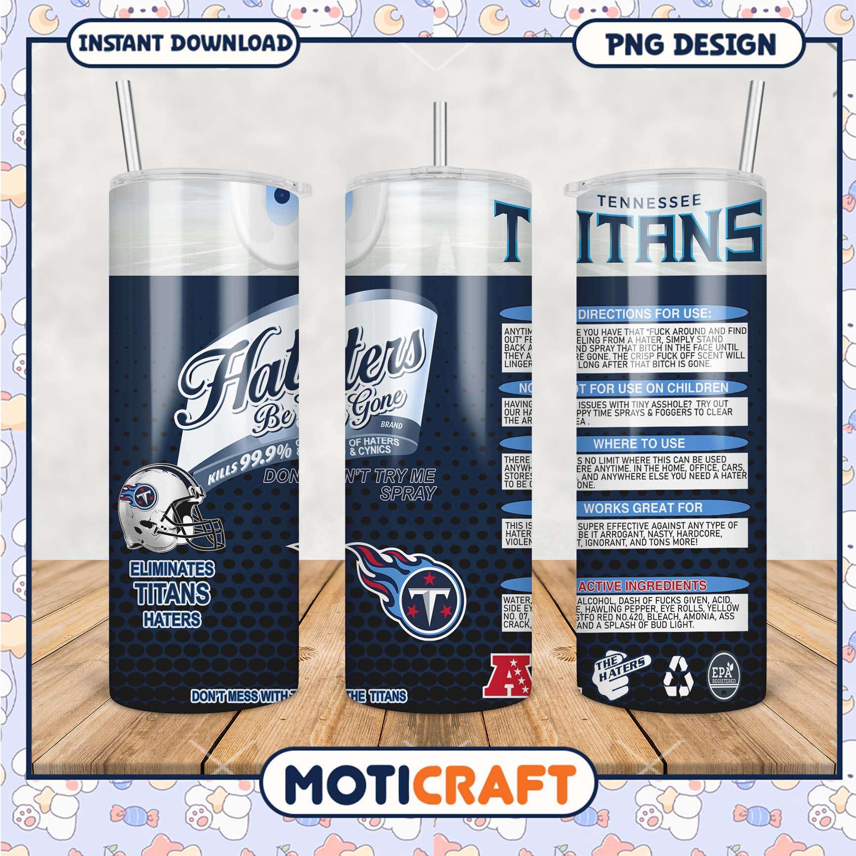 Tennessee Titans Tumbler PNG, Haters Be Gone Design Image Tennessee Titans Tumbler PNG, Haters Be Gone Design Image