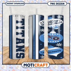 Tennessee Titans tumbler design for holiday cheer, perfect for fans