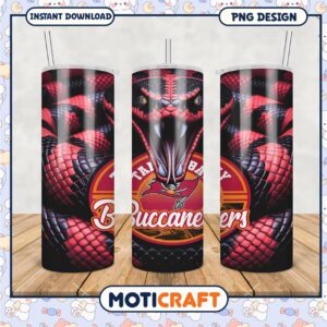 Tampa Bay Buccaneers tumbler with snake design, perfect gift idea
