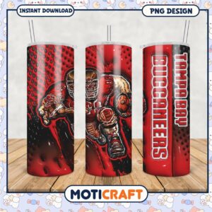 Tampa Bay Buccaneers tumbler design, stylish and vibrant look