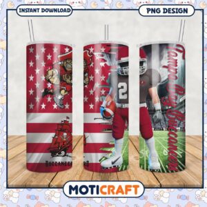 Tampa Bay Buccaneers tumbler design, sporty and vibrant style
