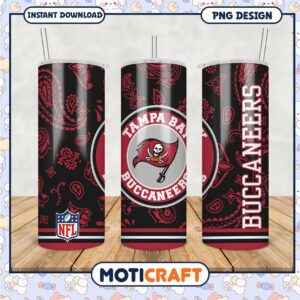 Tampa Bay Buccaneers tumbler design, perfect for sports fans and collectors