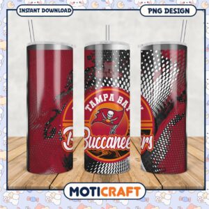 Tampa Bay Buccaneers tumbler design, perfect for fans and collectors