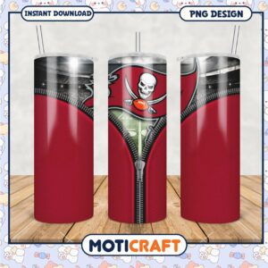 Tampa Bay Buccaneers tumbler cup design, perfect for football fans