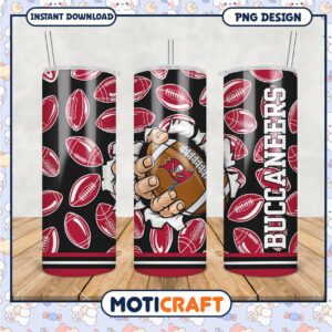 Tampa Bay Buccaneers themed tumbler, perfect for game day drinks