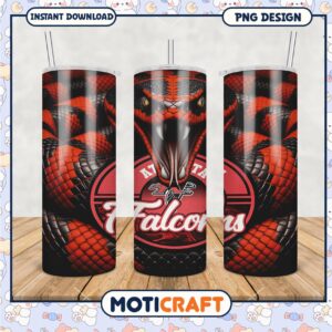 Stylish Red Snake Tumbler Design for Falcons Fans, Perfect Gift Idea