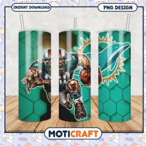 Stylish Miami Dolphins tumbler design for sports fans, perfect gift idea