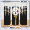Steelers themed tumbler with zipper design, perfect for fans and gifts