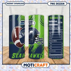 Seattle Seahawks Tumbler PNG Design, Perfect for Every Fan