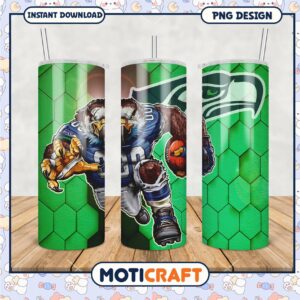 Seattle Seahawks Tumbler PNG Design , Colorful Sports Fan Graphic