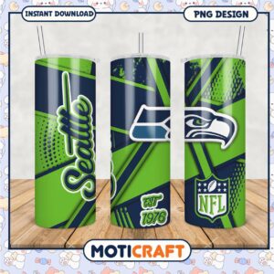 Seattle Seahawks tumbler design, perfect for sports fans everywhere