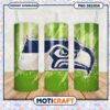 Seattle Seahawks tumbler design with vibrant colors, perfect for fans