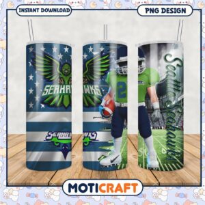 Seattle Seahawks Tumbler Design, Perfect for Fans and Collectors
