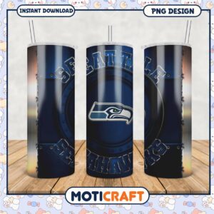 Seattle Seahawks tumbler design offers stylish hydration, perfect for fans