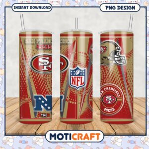San Francisco 49ers tumbler with NFL logo, perfect for fans and gifts