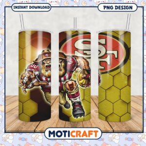 San Francisco 49ers tumbler design, perfect for sports fans everywhere