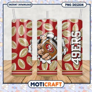 San Francisco 49ers tumbler design, perfect for game day fans