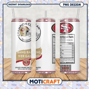 San Francisco 49ers tumbler design, perfect for fans and events