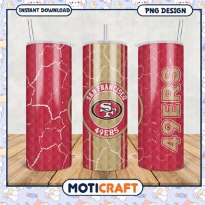 San Francisco 49ers tumbler design, perfect for fans on the go