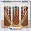 San Francisco 49ers tumbler design with checker pattern, perfect for fans 1 San Francisco 49ers tumbler design with checker pattern, perfect for fans