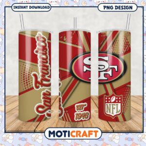 San Francisco 49ers tumbler design for NFL fans, perfect gift idea