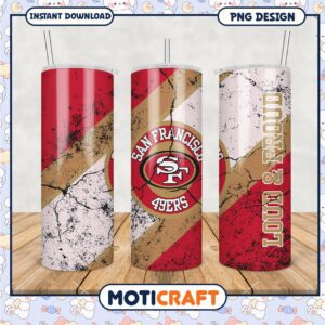 San Francisco 49ers tumbler cup features bold design, stay hydrated with style