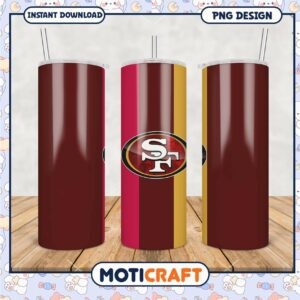 San Francisco 49ers tumbler cup design, perfect for fans and events