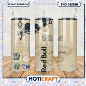 Saints Edition Red Bull Tumbler PNG, Energize your day in style