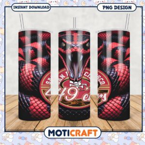 Red Snake Design Tumbler for San Francisco Fans, Stylish and Unique Drinkware