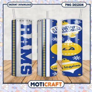 Rams Themed Tumbler PNG Design, Perfect for Holiday Gifts