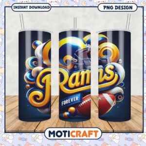Rams tumbler design for fans, perfect for game day beverages