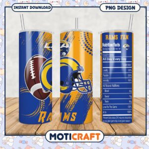 Rams Fan Tumbler PNG, Perfect Gift for Football Enthusiasts