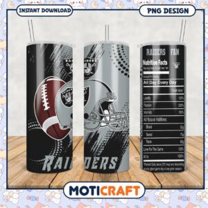 Raiders Fan Tumbler PNG, Perfect Gift for Football Lovers