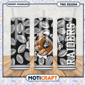 Raider Football Tumbler Design, Perfect for Game Day Drinks