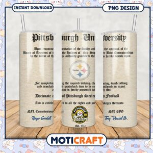 Pittsburgh University Steelers tumbler, celebrate your football pride
