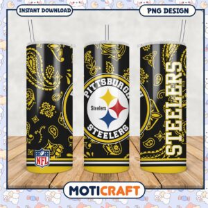 Pittsburgh Steelers tumbler PNG design for fans, stylish and vibrant