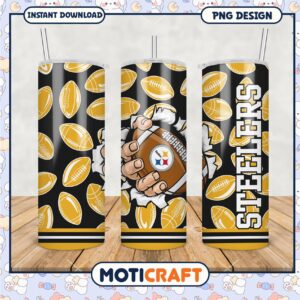 Pittsburgh Steelers tumbler design, perfect for football fans everywhere