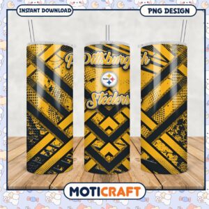 Pittsburgh Steelers tumbler design in bold colors, perfect for fans